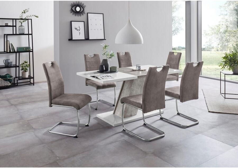 HELA Vrijdragende stoel Flora eetkamerstoelen Vrijdragende stoel set: 1 2 of 4 stuks hoog zitcomfort - Foto 17