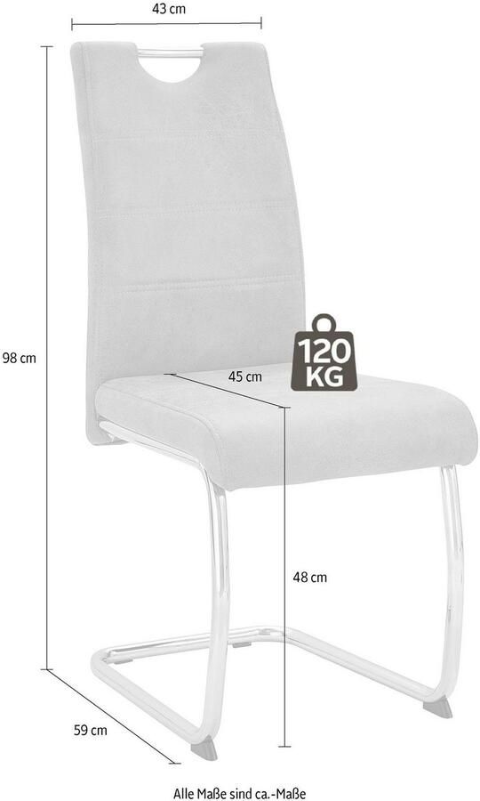 HELA Vrijdragende stoel Flora eetkamerstoelen Vrijdragende stoel set: 1 2 of 4 stuks hoog zitcomfort - Foto 8