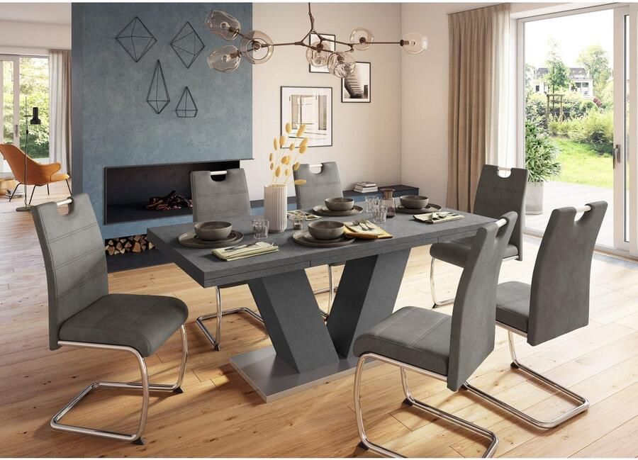 HELA Vrijdragende stoel Flora eetkamerstoelen Vrijdragende stoel set: 1 2 of 4 stuks hoog zitcomfort - Foto 3