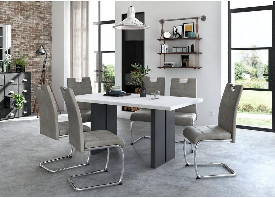 HELA Vrijdragende stoel Flora eetkamerstoelen Vrijdragende stoel set: 1 2 of 4 stuks hoog zitcomfort - Foto 6