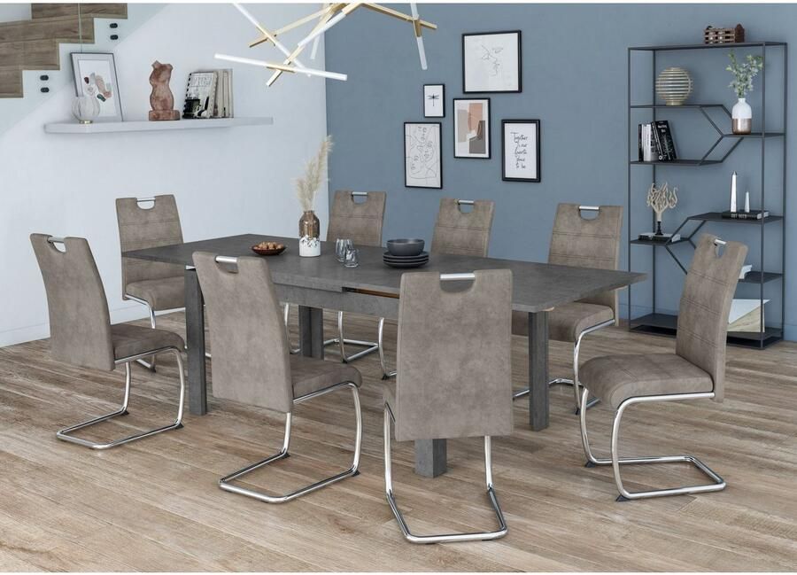 HELA Vrijdragende stoel Flora eetkamerstoelen Vrijdragende stoel set: 1 2 of 4 stuks hoog zitcomfort - Foto 8