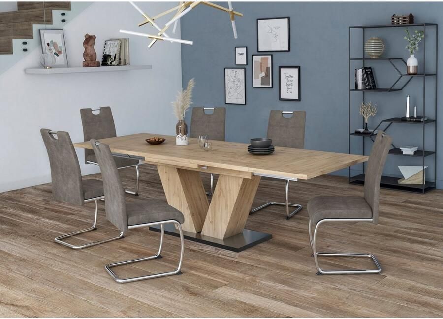 HELA Vrijdragende stoel Flora eetkamerstoelen Vrijdragende stoel set: 1 2 of 4 stuks hoog zitcomfort - Foto 9