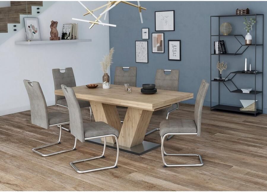 HELA Vrijdragende stoel Flora eetkamerstoelen Vrijdragende stoel set: 1 2 of 4 stuks hoog zitcomfort - Foto 10