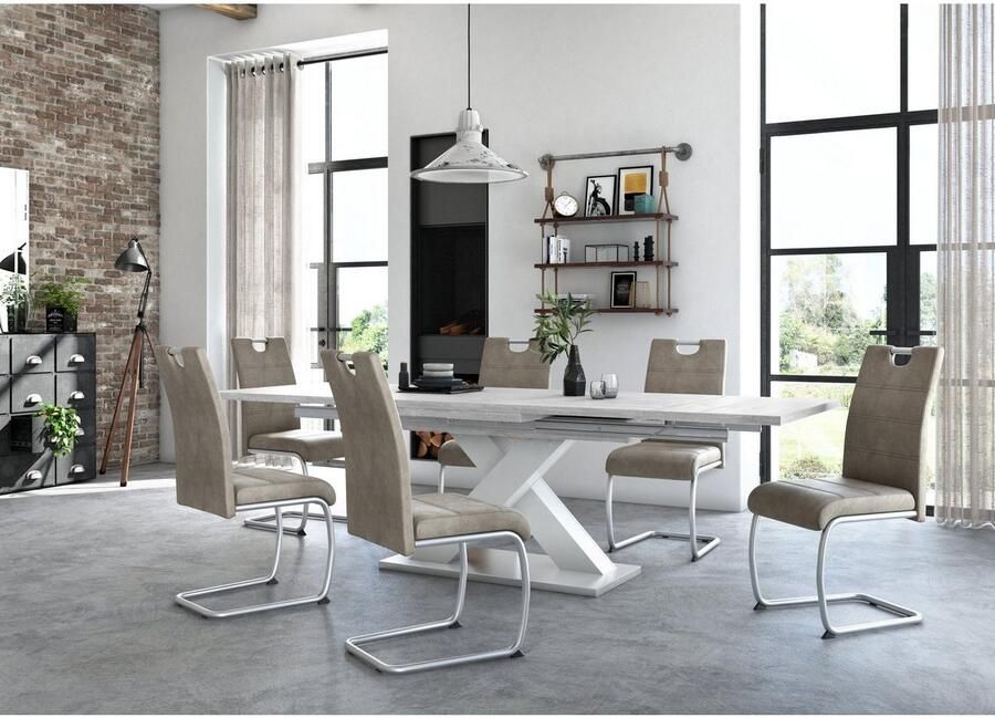 HELA Vrijdragende stoel Flora eetkamerstoelen Vrijdragende stoel set: 1 2 of 4 stuks hoog zitcomfort - Foto 14