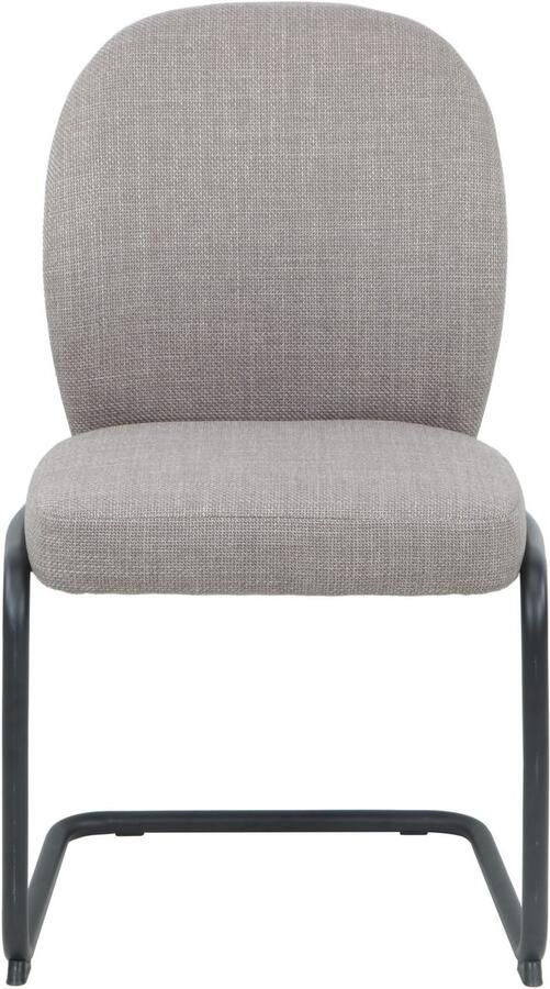 HELA Vrijdragende stoel KAREN Eetkamerstoel ronde buisconstructie gestoffeerd geweven stof schommelstoel (set 2 stuks) - Foto 5