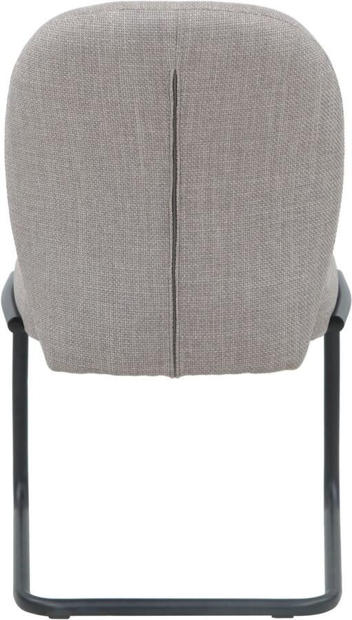 HELA Vrijdragende stoel KAREN Eetkamerstoel ronde buisconstructie gestoffeerd geweven stof schommelstoel (set 2 stuks) - Foto 4