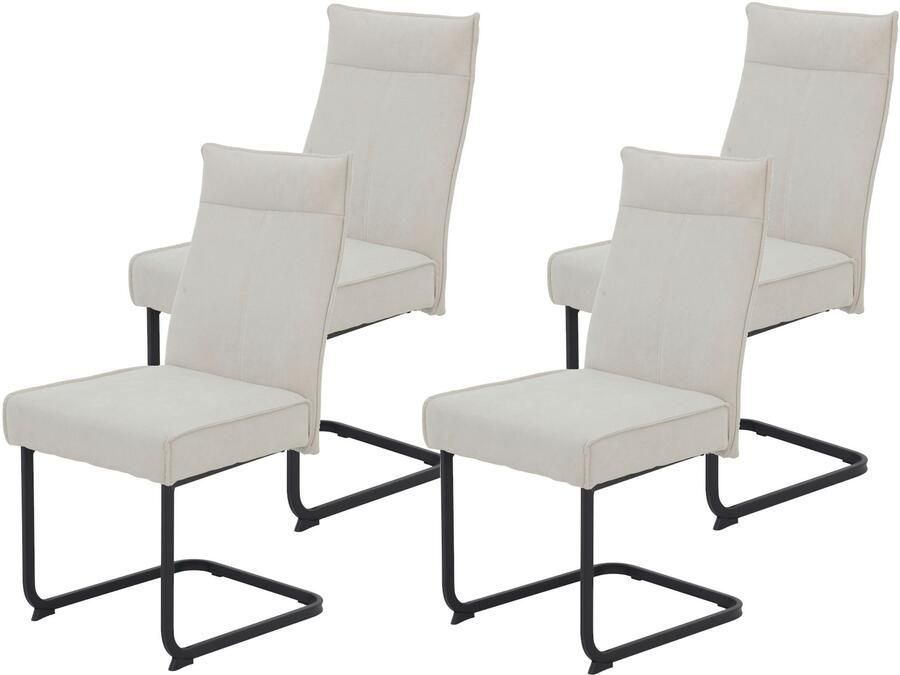 HELA Vrijdragende stoel KAREN eetkamerstoel XL-breedte comfortzit pocketvering greep 140kg belastbaar (set 4 stuks) - Foto 7