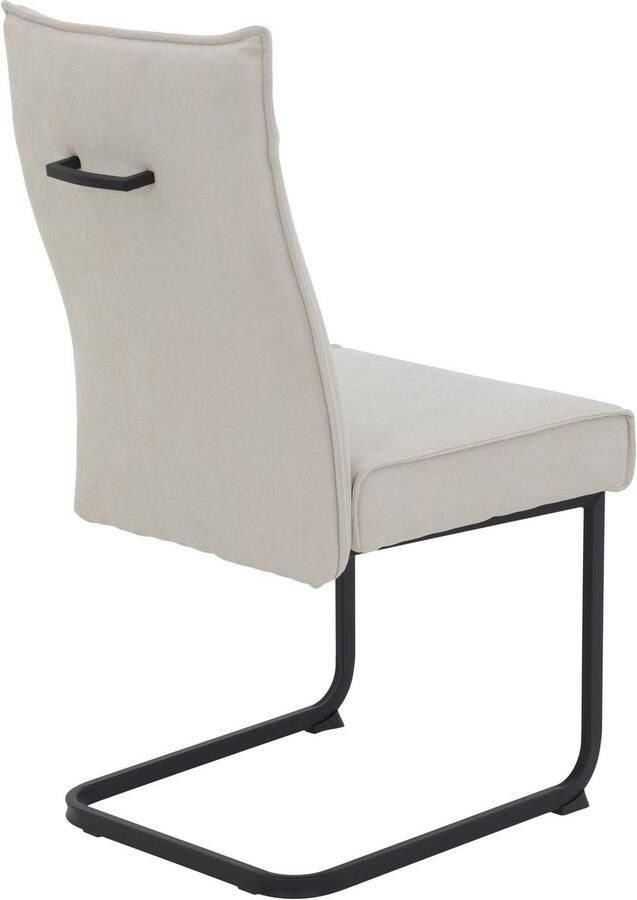 HELA Vrijdragende stoel KAREN eetkamerstoel XL-breedte comfortzit pocketvering greep 140kg belastbaar (set 4 stuks)