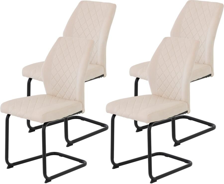 HELA Vrijdragende stoel Vrijhangende DALLAS stoel 140kg belastbaar met ruitvormige stiknaad (set) - Foto 6