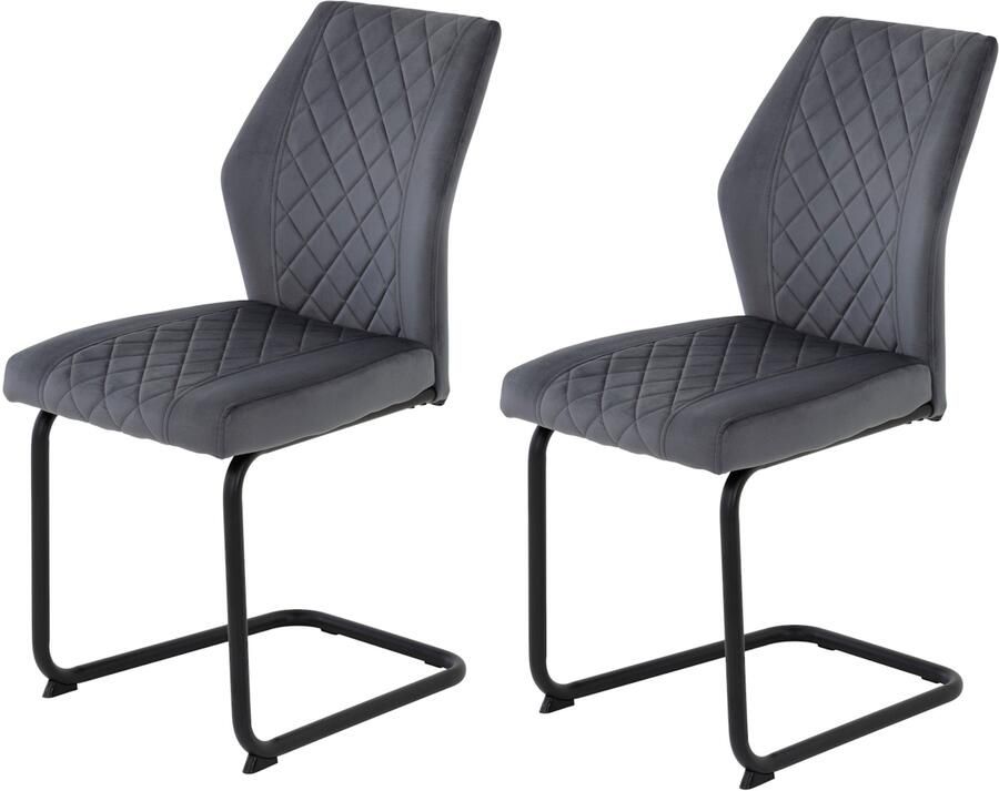 HELA Vrijdragende stoel Vrijhangende DALLAS stoel 140kg belastbaar met ruitvormige stiknaad (set) - Foto 5