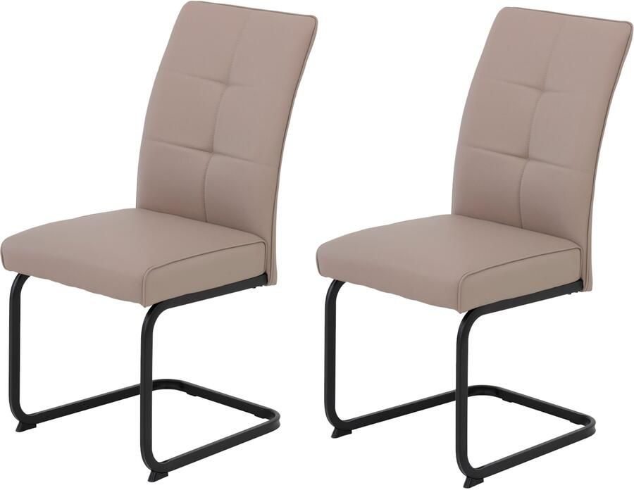 HELA Vrijdragende stoel Vrijhangende TOLEDO stoel met comfortzitting gevoerd microvezel bekleding (set) - Foto 6