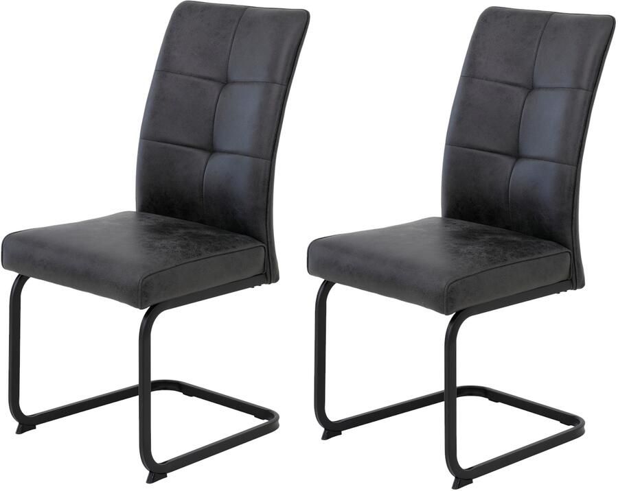 HELA Vrijdragende stoel Vrijhangende TOLEDO stoel met comfortzitting gevoerd microvezel bekleding (set) - Foto 6