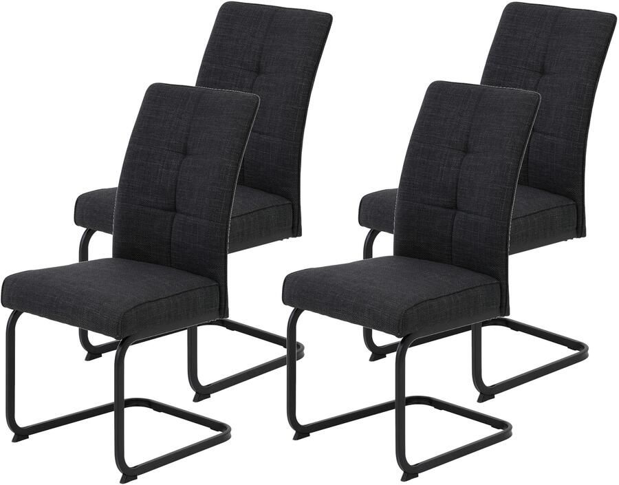 HELA Vrijdragende stoel Vrijhangende TOLEDO stoel met comfortzitting gevoerd microvezel bekleding (set) - Foto 6