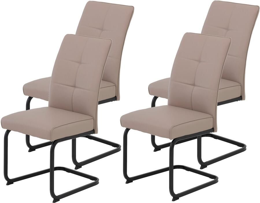 HELA Vrijdragende stoel Vrijhangende TOLEDO stoel met comfortzitting gevoerd microvezel bekleding (set) - Foto 6