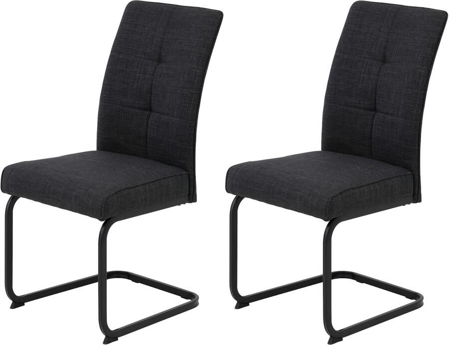 HELA Vrijdragende stoel Vrijhangende TOLEDO stoel met comfortzitting gevoerd microvezel bekleding (set) - Foto 6