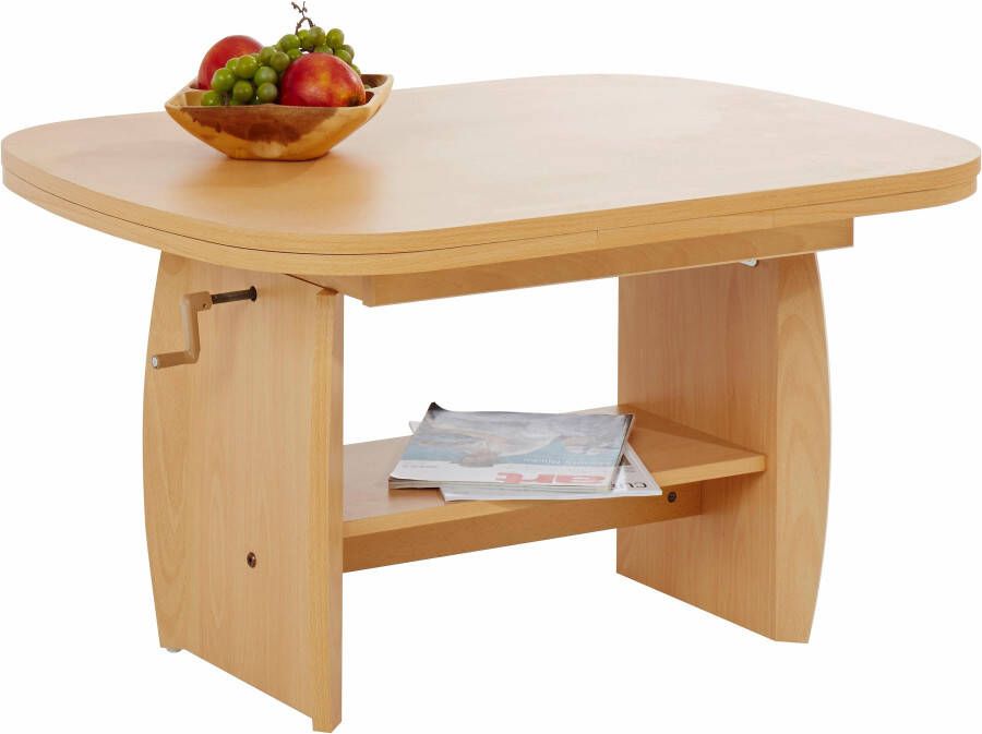 Hela EMOB Salontafel Mihanne 90 142x68x52 62 cm-beuk Ovale salontafels Bruin Spaanplaat Ovale salontafels Op voorraad - Foto 12