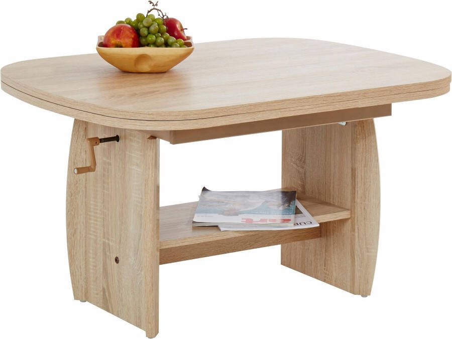 Hela EMOB Salontafel Mihanne 90 142x68x52 62 cm-sonoma eik Ovale salontafels Bruin Spaanplaat Ovale salontafels Op voorraad - Foto 8