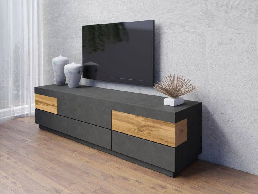 Helvetia Meble Tv-meubel Silke Breedte 206 cm hoogglansfronten