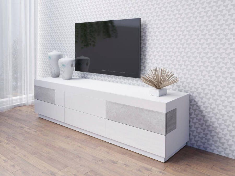 Helvetia Meble Tv-meubel Silke Breedte 206 cm hoogglansfronten