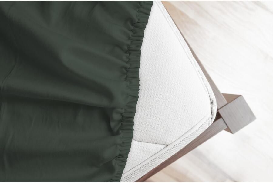 Hip Hoeslaken in mt. 90x200 140x200 of 180x200 cm 100% katoen mako-satijn rondom elastiek tot 25 cm hoogte (1 stuk) - Foto 4