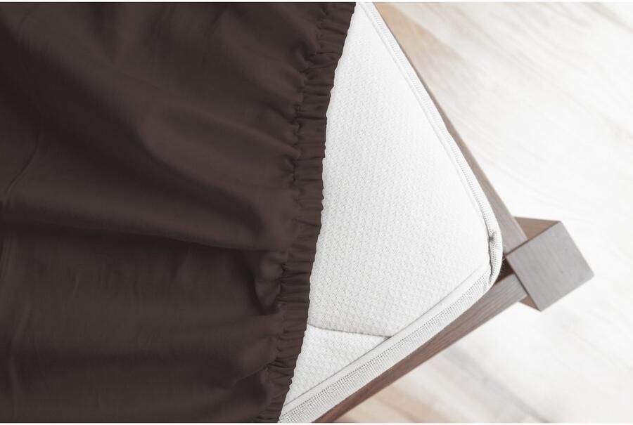 Hip Hoeslaken in mt. 90x200 140x200 of 180x200 cm 100% katoen mako-satijn rondom elastiek tot 25 cm hoogte (1 stuk) - Foto 4