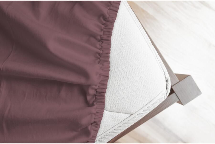 Hip Hoeslaken in mt. 90x200 140x200 of 180x200 cm 100% katoen mako-satijn rondom elastiek tot 25 cm hoogte (1 stuk) - Foto 4