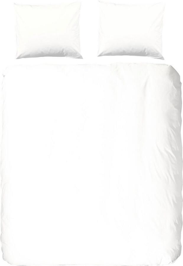 Hip Overtrekset Uni 100% katoen mako-satijn 135x200 effen wit rits (2-delig)