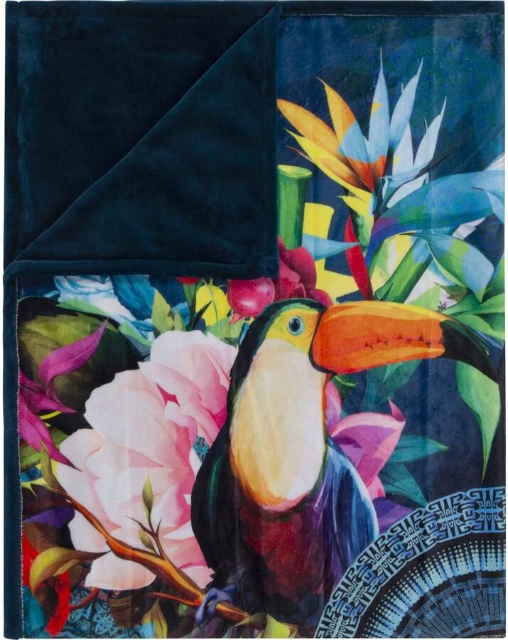 Hip Plaid Cailani Zeer zacht knuffeldeken 130x160 cm omkeerbaar mandala donkerblauw - Foto 3