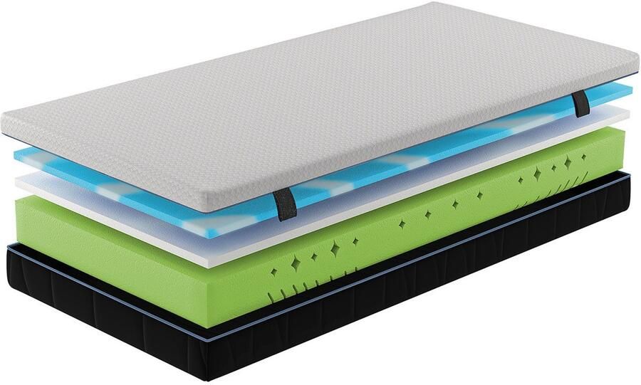 Hn8 Schlafsysteme Koudschuimmatras Royal Visco Schoudercomfortzone en GelTouch-laag voor optimale lichaamsaanpassing hoogte 25 cm - Foto 9