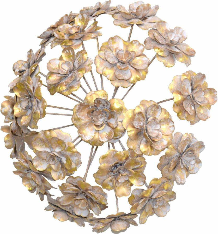 HOFMANN LIVING AND MORE Sierobject voor aan de wand Wanddecoratie van metaal rond motief bloemen - Foto 3