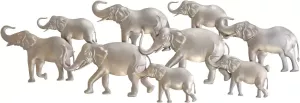 HOFMANN LIVING AND MORE Sierobject voor aan de wand Wanddekoration-Elefantenherde silberfarben-Elefantenfamilie silberfarben-Elefantenfamilie silber Wanddecoratie van metaal (1 stuk)