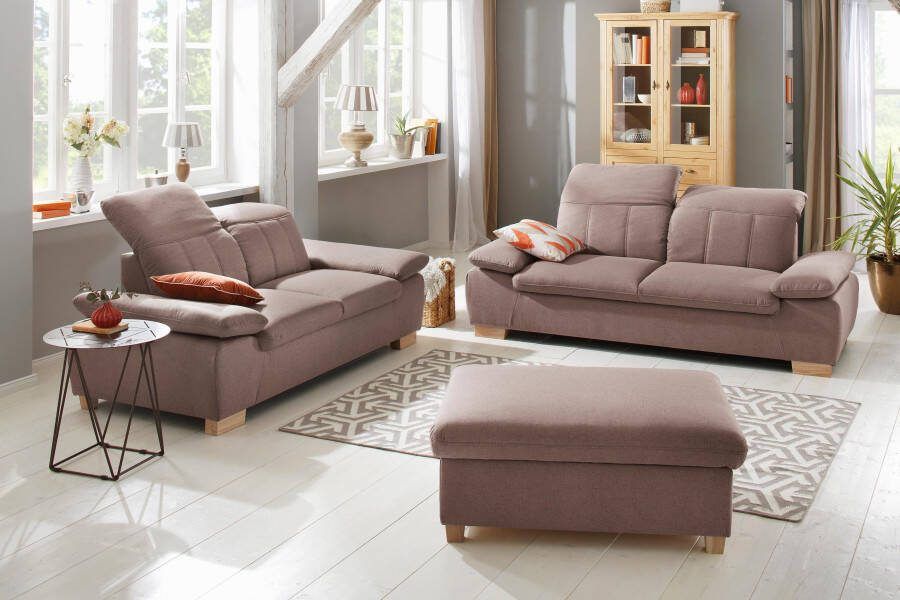 Home affaire 2 5-zitsbank Bergamo multifunctionele bank elegant en comfortabel met verstelbare armleuning en rugleuning binnenvering