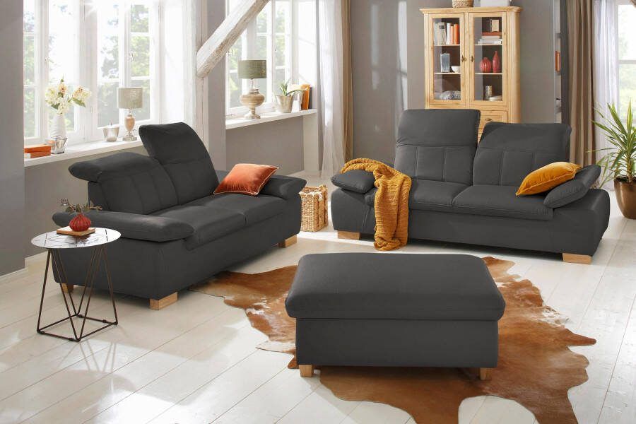 Home affaire 2 5-zitsbank Bergamo multifunctionele bank elegant en comfortabel met verstelbare armleuning en rugleuning binnenvering - Foto 6