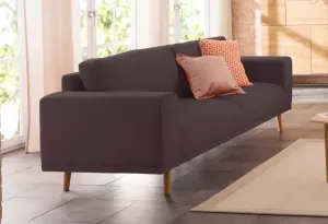Home affaire 3-zitsbank Lasse in scandinavische stijl met houten poten