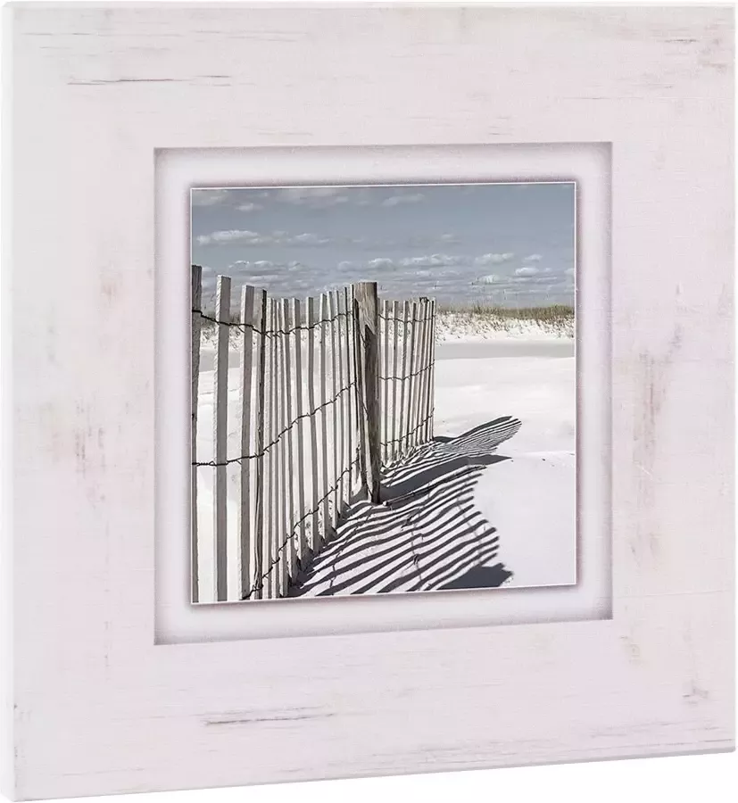 Home affaire Artprint op hout Hek aan het strand 40 40 cm