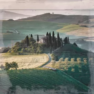Home affaire Artprint op hout Toscaans landschap 40 40 cm