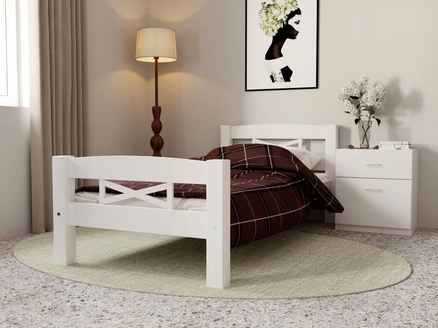 Home affaire Bed Wilma 90 x 200 cm en 180 x 200 cm Massief hout (grenen) landelijke stijl in Scandinavisch design - Foto 7