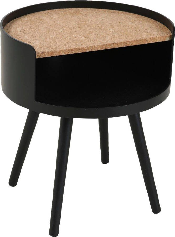 Artistiq Living Bijzettafel Kyeshia Kurk Ø40cm Zwart Vierkant - Foto 2