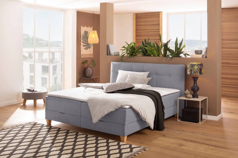 Home affaire Boxspring Lonrai in hardheid h2 & h3 en xxl extra lang 220 cm ter keuze incl. topmatras