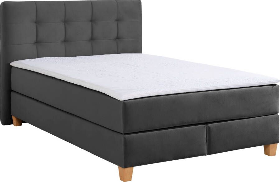 Home affaire Boxspring Moulay incl. topmatras in extra lang 220 cm 3 hardheden ook in h4