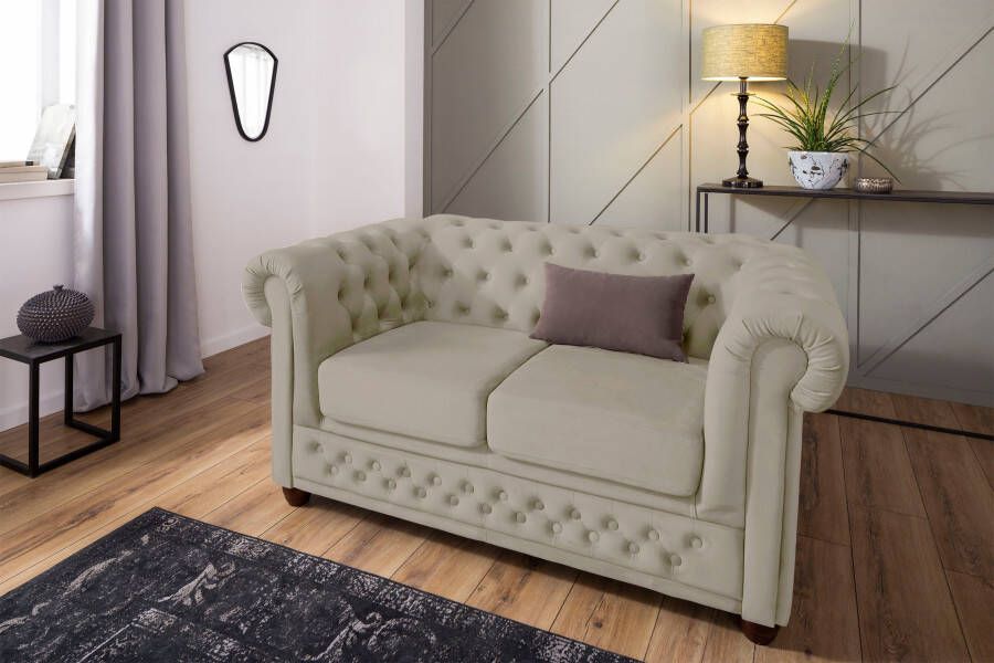 Home affaire Chesterfield-bank New Castle met hoogwaardige capitonnage in chesterfield-design bxdxh: 148x86x72