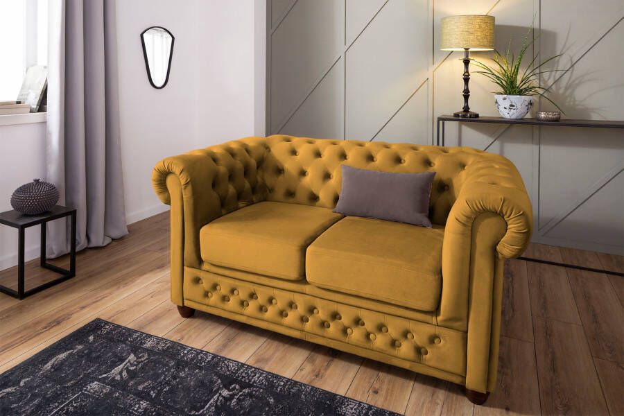 Home affaire Chesterfield-bank New Castle met hoogwaardige capitonnage in chesterfield-design bxdxh: 148x86x72