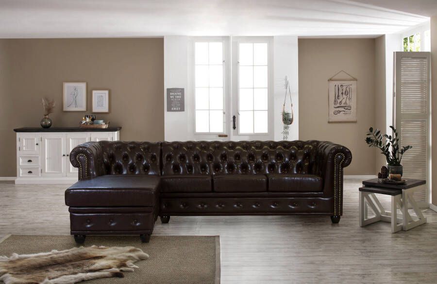 Home affaire Chesterfield-bank Rysum Chesterfield-look met afsluitende ottomane - Foto 8