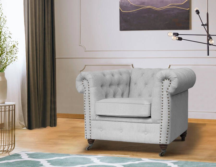 Home affaire Chesterfield-fauteuil Aarburg Sessel luxueuze capitonnage en siernagels in chesterfield-design - Foto 8