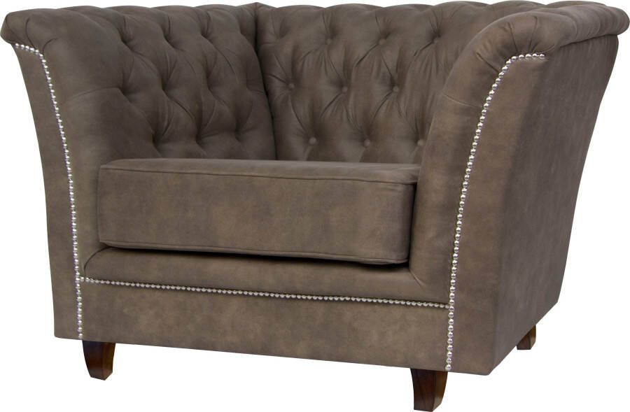 Home affaire Chesterfield-fauteuil Derby passend bij de bekleding 'derby' met sierstuds en capitonnage - Foto 7