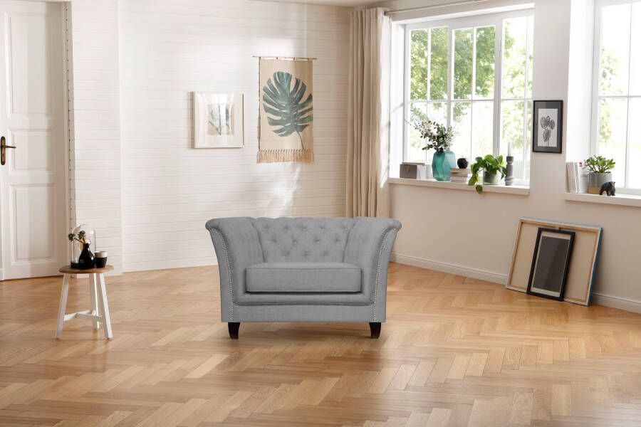 Home affaire Chesterfield-fauteuil Derby passend bij de bekleding 'derby' met sierstuds en capitonnage - Foto 8