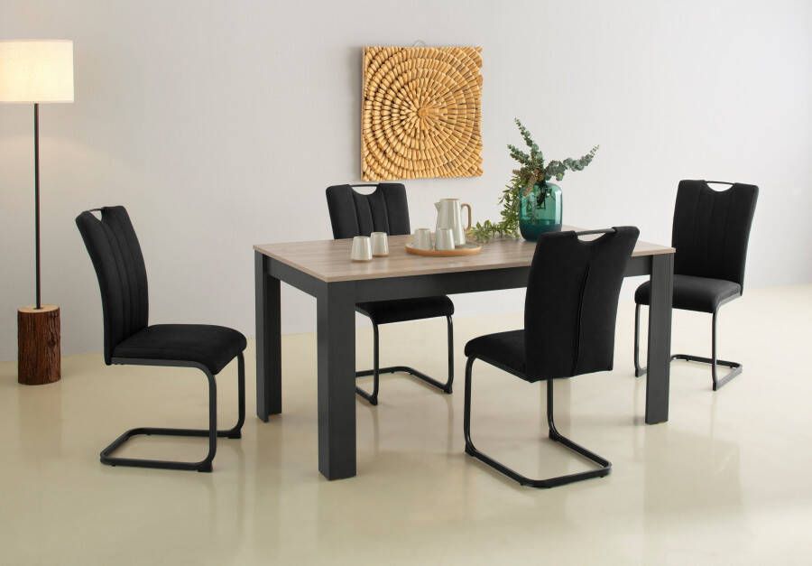 Home affaire Eethoek Napoli 5-delige eethoek met moderne sledestoel en eettafel (set 5-delig) - Foto 6