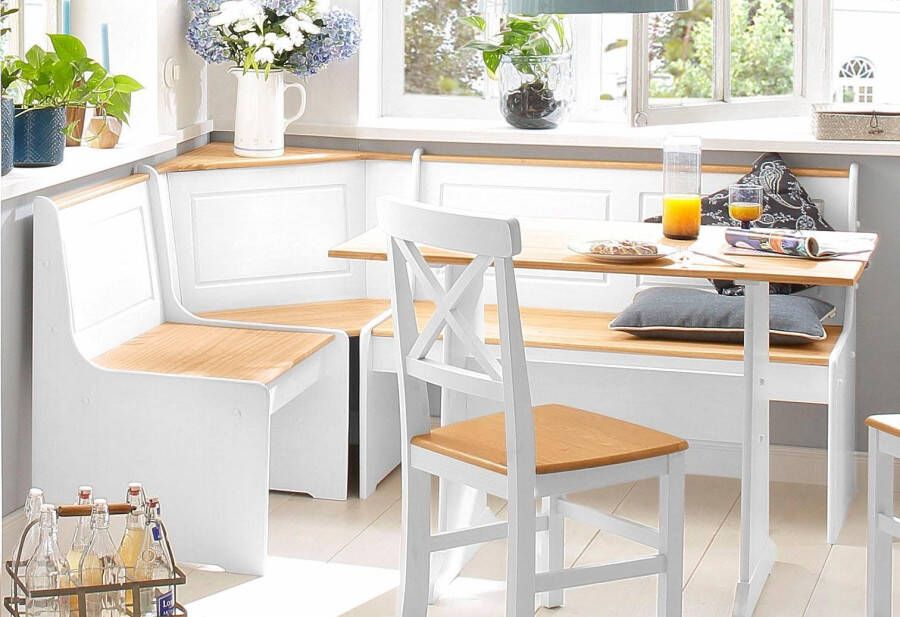 Home affaire Eethoek Sascha met tafel en kist-hoekbank massief hout (2-delig) - Foto 8