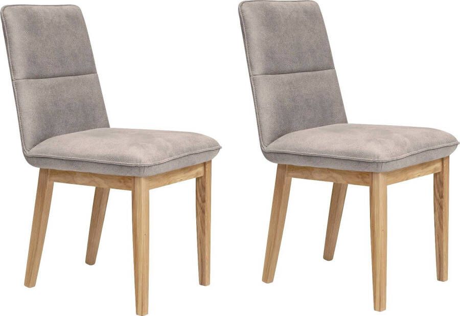 Home affaire Eetkamerstoel Beluna gestoffeerde stoel eetkamer bestseller Frame en poten van massief eiken modern landhuis (set 2 stuks) - Foto 7