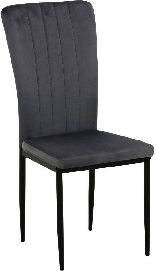Home affaire Eetkamerstoel Bergamo moderne fluwelen bekleding in praktische set van 6 (set 6 stuks)